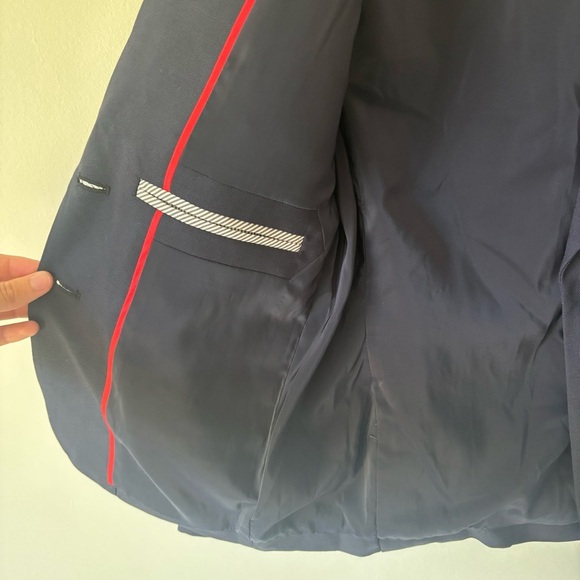 J. Crew Dalton Blazer Tollegno 1900 Italy Wool Navy Blue Career Business Office - Picture 13 of 16